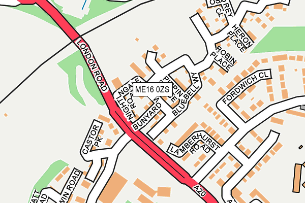 ME16 0ZS map - OS OpenMap – Local (Ordnance Survey)