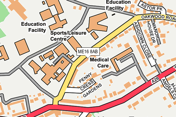 ME16 8AB map - OS OpenMap – Local (Ordnance Survey)