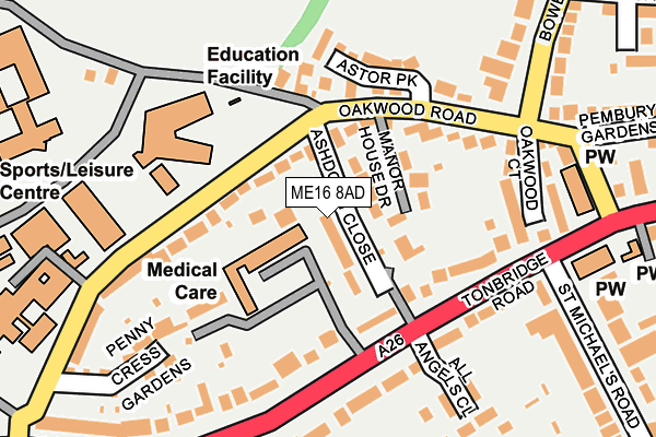 ME16 8AD map - OS OpenMap – Local (Ordnance Survey)