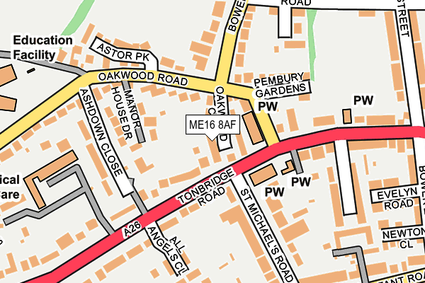 ME16 8AF map - OS OpenMap – Local (Ordnance Survey)