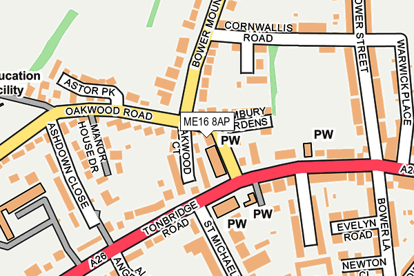 ME16 8AP map - OS OpenMap – Local (Ordnance Survey)