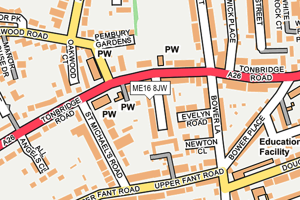 ME16 8JW map - OS OpenMap – Local (Ordnance Survey)
