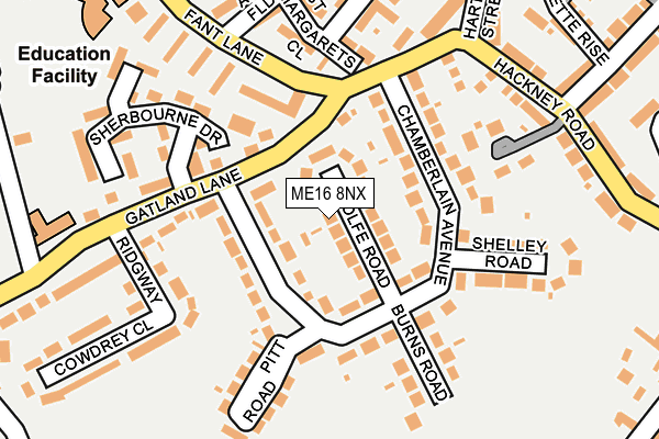 ME16 8NX map - OS OpenMap – Local (Ordnance Survey)