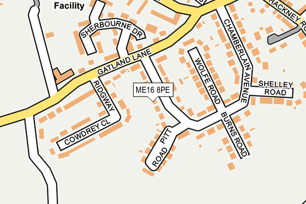 ME16 8PE map - OS OpenMap – Local (Ordnance Survey)