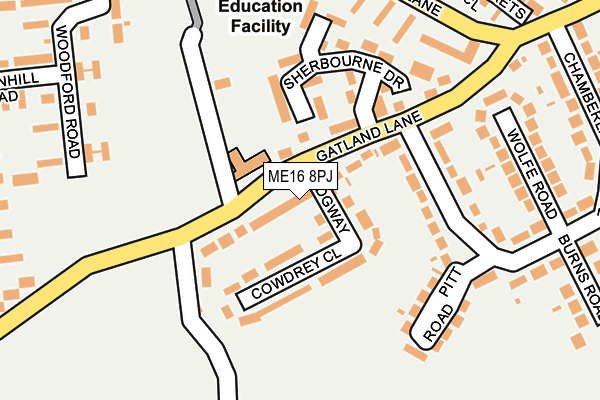 ME16 8PJ map - OS OpenMap – Local (Ordnance Survey)