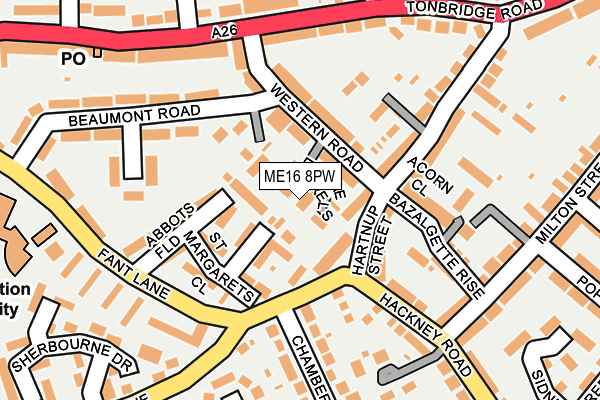ME16 8PW map - OS OpenMap – Local (Ordnance Survey)