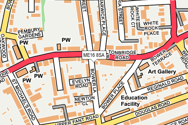 Map of 53 TONBRIDGE ROAD LTD at local scale