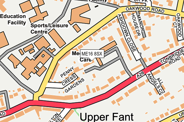 ME16 8SX map - OS OpenMap – Local (Ordnance Survey)