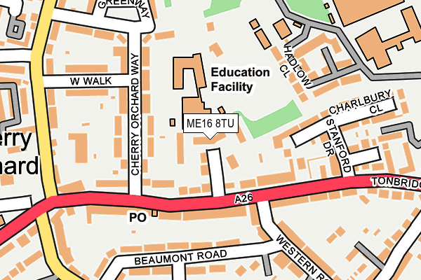 ME16 8TU map - OS OpenMap – Local (Ordnance Survey)