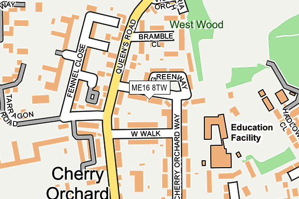 ME16 8TW map - OS OpenMap – Local (Ordnance Survey)