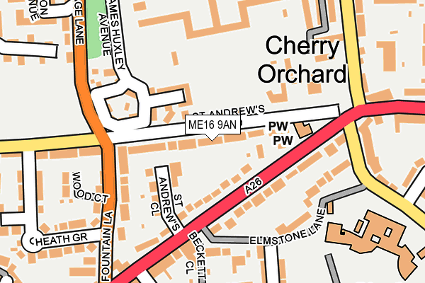 ME16 9AN map - OS OpenMap – Local (Ordnance Survey)