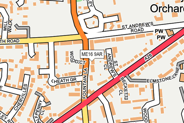 ME16 9AR map - OS OpenMap – Local (Ordnance Survey)