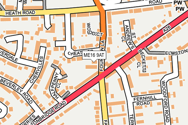 ME16 9AT map - OS OpenMap – Local (Ordnance Survey)
