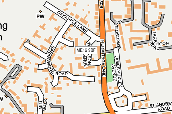 ME16 9BF map - OS OpenMap – Local (Ordnance Survey)