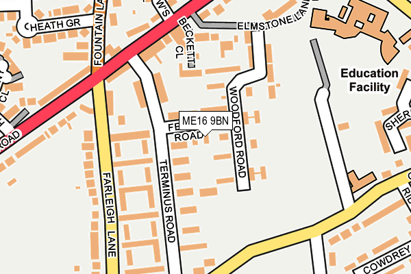 ME16 9BN map - OS OpenMap – Local (Ordnance Survey)