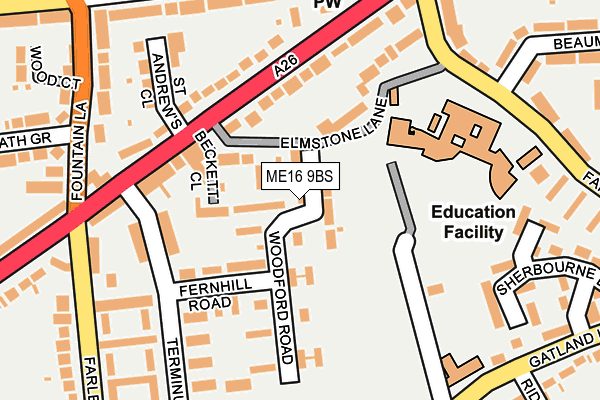 ME16 9BS map - OS OpenMap – Local (Ordnance Survey)