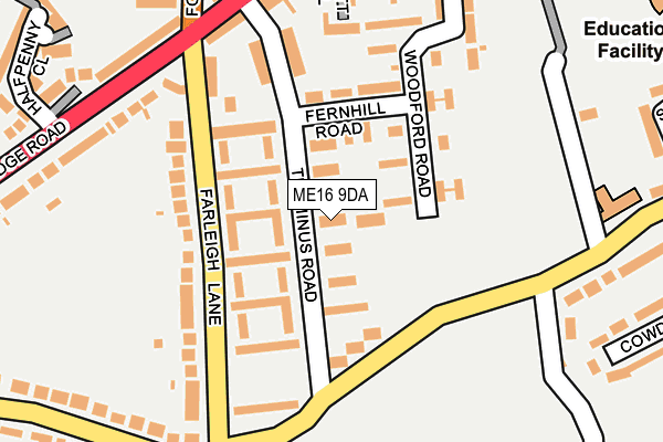 ME16 9DA map - OS OpenMap – Local (Ordnance Survey)