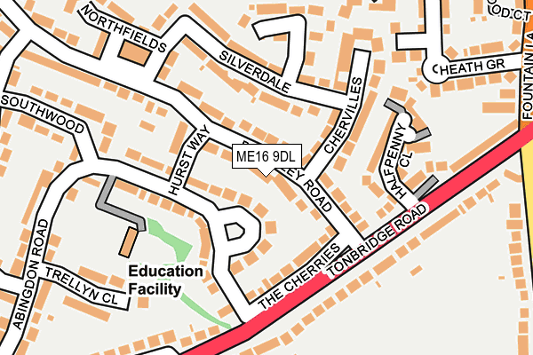 ME16 9DL map - OS OpenMap – Local (Ordnance Survey)
