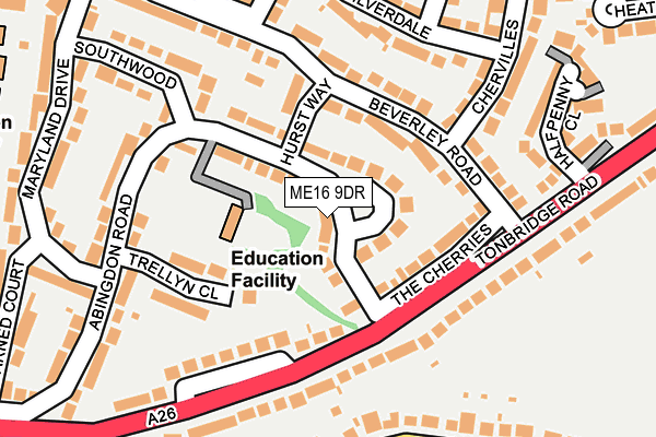 ME16 9DR map - OS OpenMap – Local (Ordnance Survey)