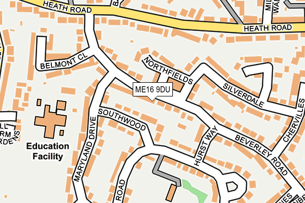 ME16 9DU map - OS OpenMap – Local (Ordnance Survey)