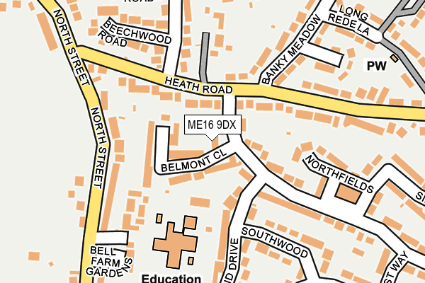 ME16 9DX map - OS OpenMap – Local (Ordnance Survey)