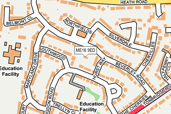 ME16 9ED map - OS OpenMap – Local (Ordnance Survey)