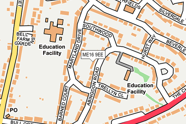 ME16 9EE map - OS OpenMap – Local (Ordnance Survey)