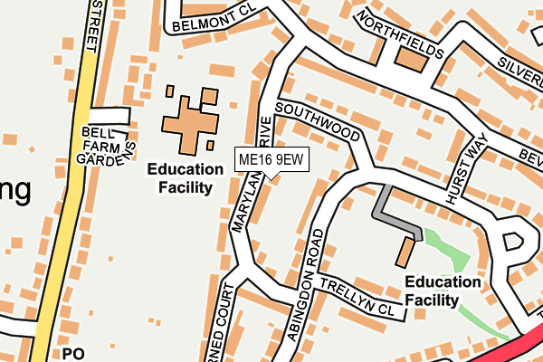 ME16 9EW map - OS OpenMap – Local (Ordnance Survey)