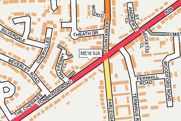 ME16 9JA map - OS OpenMap – Local (Ordnance Survey)