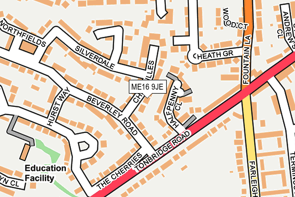 ME16 9JE map - OS OpenMap – Local (Ordnance Survey)