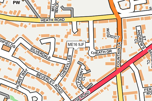 ME16 9JF map - OS OpenMap – Local (Ordnance Survey)
