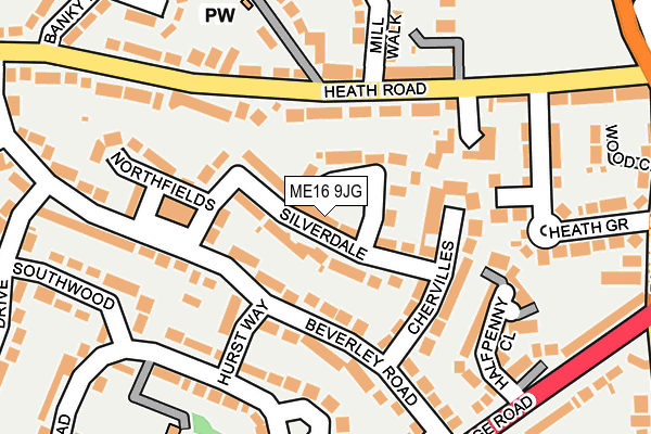 ME16 9JG map - OS OpenMap – Local (Ordnance Survey)
