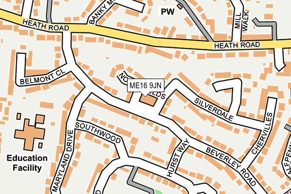 ME16 9JN map - OS OpenMap – Local (Ordnance Survey)