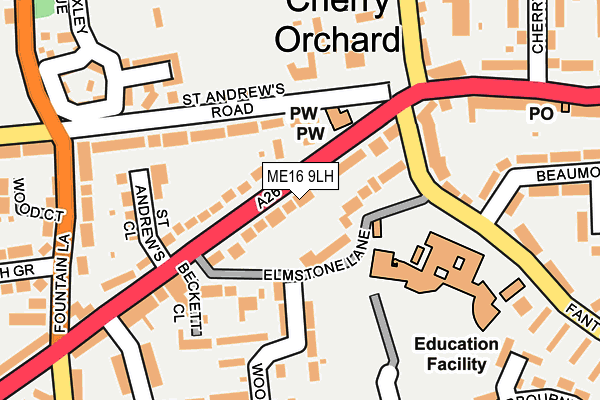 ME16 9LH map - OS OpenMap – Local (Ordnance Survey)
