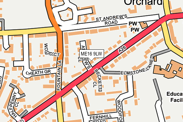 ME16 9LW map - OS OpenMap – Local (Ordnance Survey)
