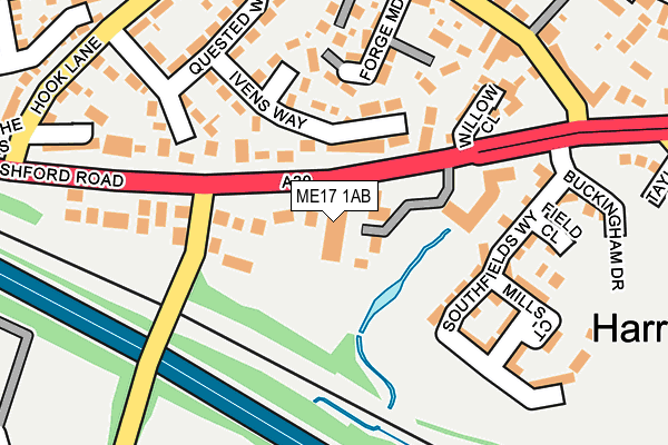 ME17 1AB map - OS OpenMap – Local (Ordnance Survey)