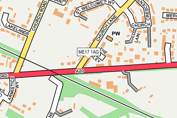 ME17 1AG map - OS OpenMap – Local (Ordnance Survey)