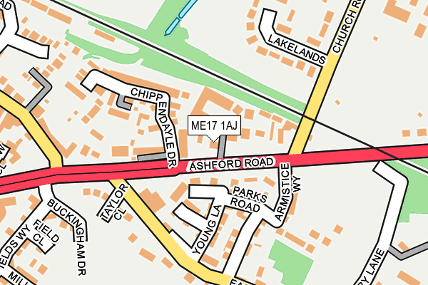 ME17 1AJ map - OS OpenMap – Local (Ordnance Survey)