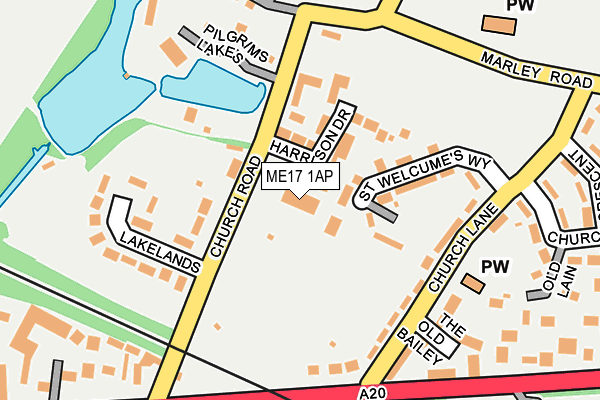 ME17 1AP map - OS OpenMap – Local (Ordnance Survey)