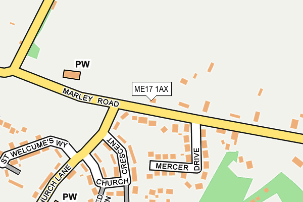 ME17 1AX map - OS OpenMap – Local (Ordnance Survey)