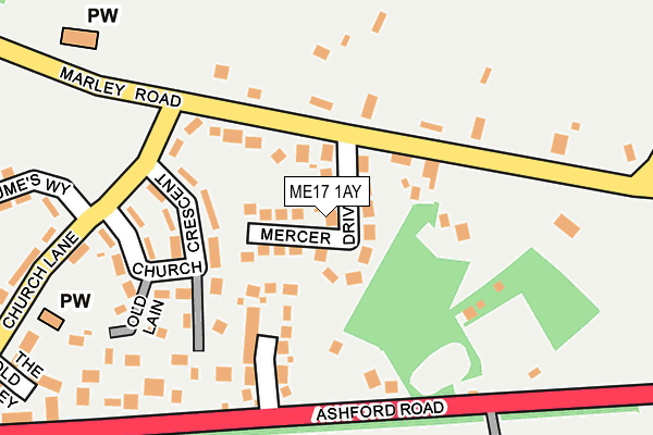 ME17 1AY map - OS OpenMap – Local (Ordnance Survey)