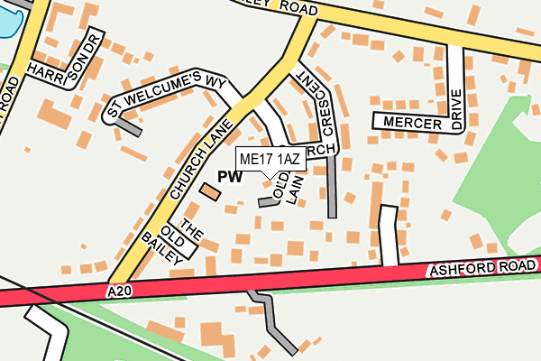 ME17 1AZ map - OS OpenMap – Local (Ordnance Survey)