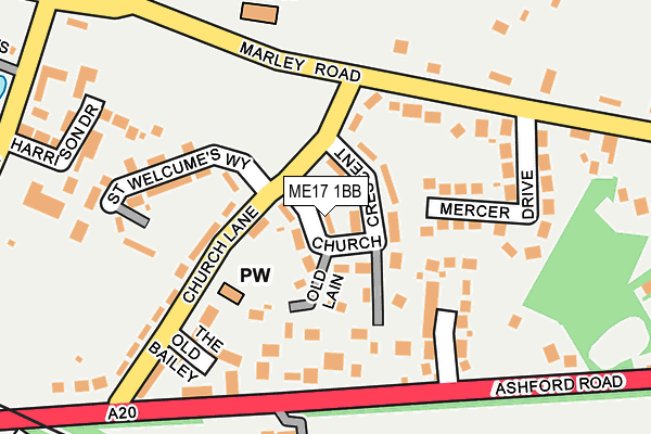 ME17 1BB map - OS OpenMap – Local (Ordnance Survey)