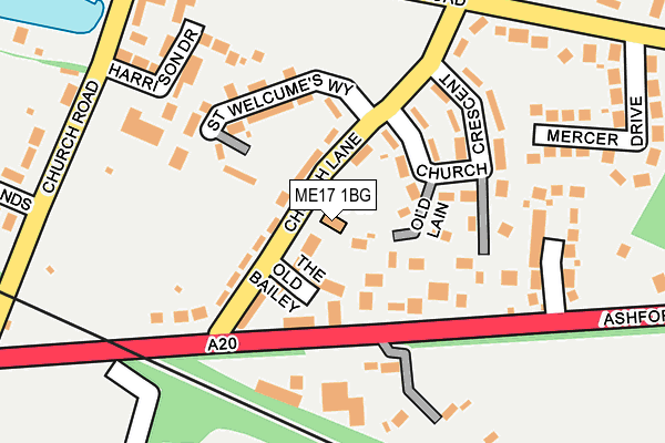 ME17 1BG map - OS OpenMap – Local (Ordnance Survey)