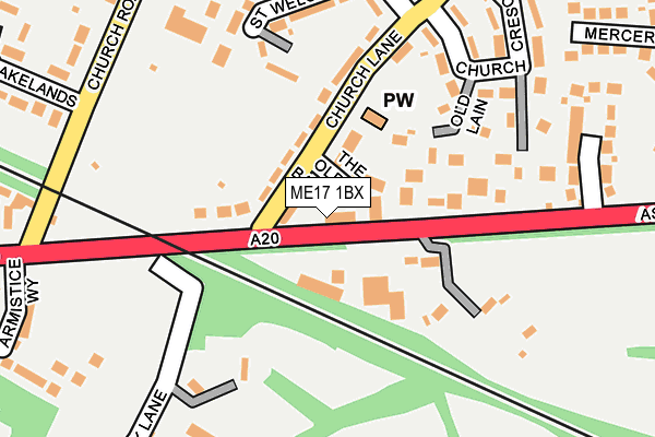 ME17 1BX map - OS OpenMap – Local (Ordnance Survey)
