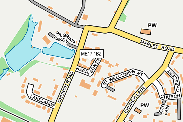ME17 1BZ map - OS OpenMap – Local (Ordnance Survey)