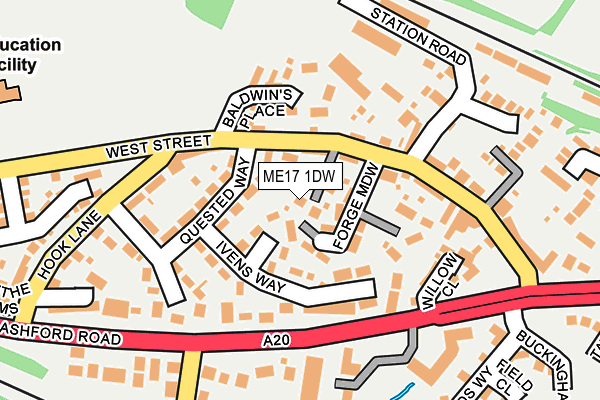 ME17 1DW map - OS OpenMap – Local (Ordnance Survey)