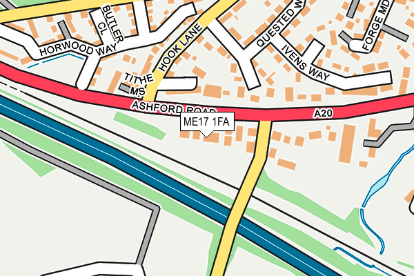 ME17 1FA map - OS OpenMap – Local (Ordnance Survey)