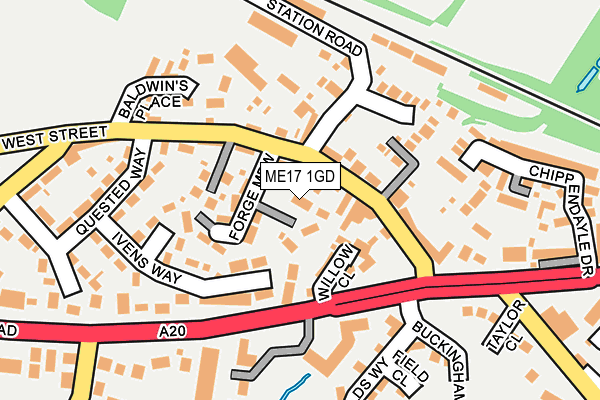 ME17 1GD map - OS OpenMap – Local (Ordnance Survey)