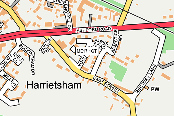 ME17 1GT map - OS OpenMap – Local (Ordnance Survey)